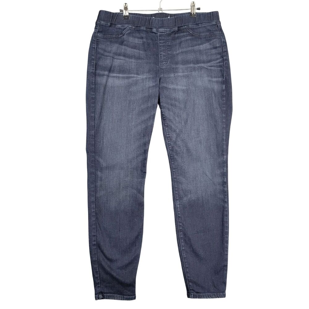 EILEEN FISHER Organic Cotton Mid Rise Pull On Denim Blue Jean Jegging SIZE LARGE